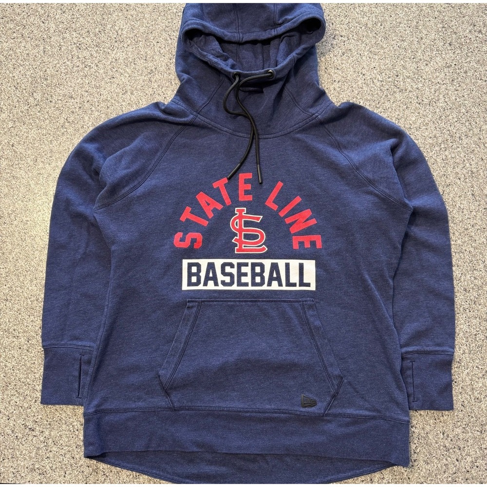 New Era Saint Louis Cardinals State Line Pullover Hoodie Womens XL Navy Blue Red